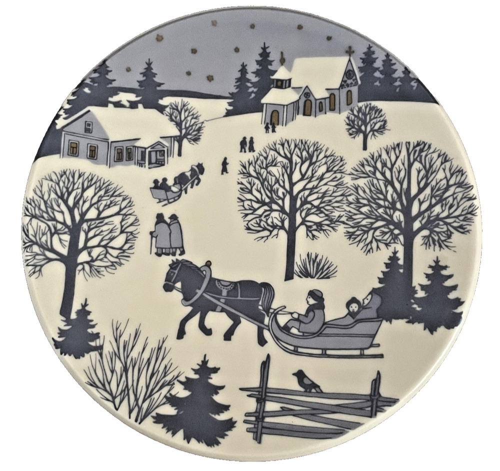 VTG Arabia Finland Winter Landscape Christmas Collector Plate Raija Uosikkinen